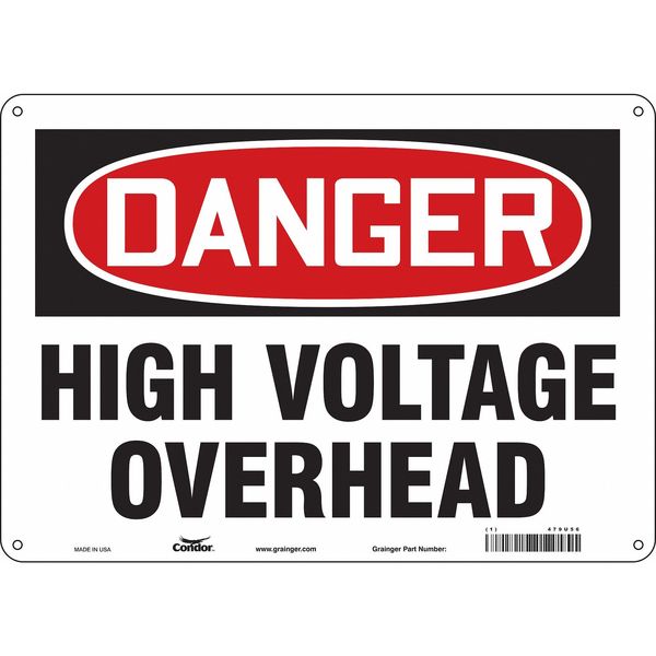 Safety Sign, 10 in Height, 14 in Width, Polyethylene, Horizontal Rectangle, English, 479U56