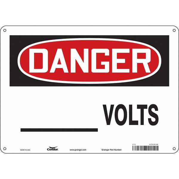 Safety Sign, 10 in Height, 14 in Width, Polyethylene, Horizontal Rectangle, English, 479V94