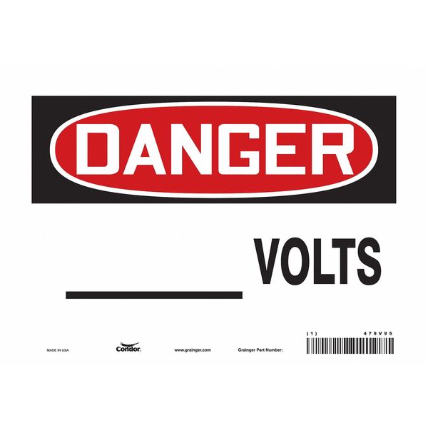 Safety Sign, 7 in Height, 10 in Width, Vinyl, Vertical Rectangle, English, 479V95