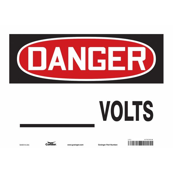 Safety Sign, 10 in Height, 14 in Width, Vinyl, Horizontal Rectangle, English, 479V96