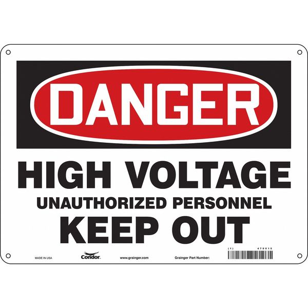Safety Sign, 10 in Height, 14 in Width, Polyethylene, Horizontal Rectangle, English, 479V15