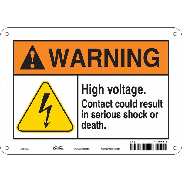 Safety Sign, 7 in Height, 10 in Width, Polyethylene, Vertical Rectangle, English, 479W84