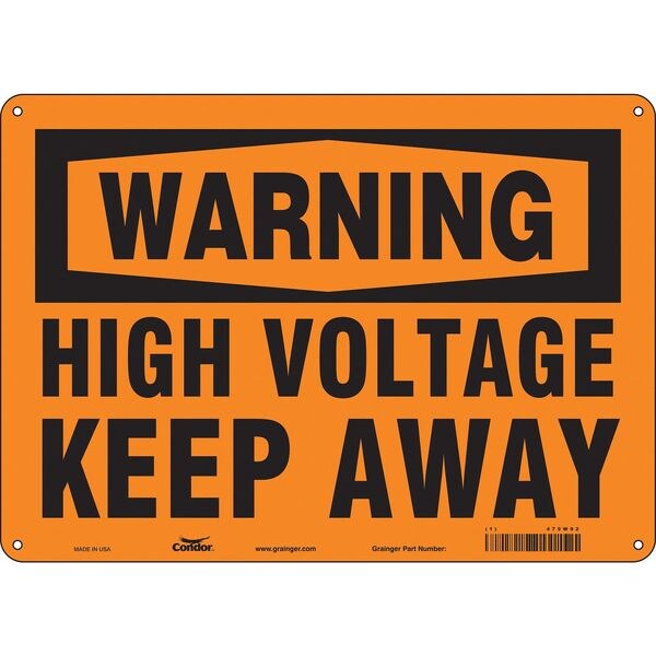 Safety Sign, 10 in Height, 14 in Width, Polyethylene, Horizontal Rectangle, English, 479W92