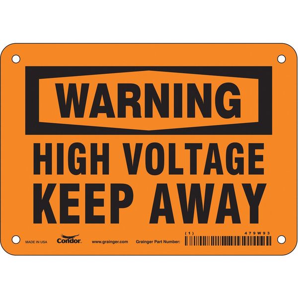 Safety Sign, 5 in Height, 7 in Width, Vinyl, Horizontal Rectangle, English, 479W93