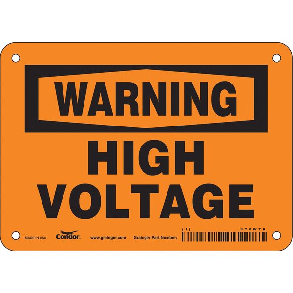 Safety Sign, 5 in Height, 7 in Width, Vinyl, Horizontal Rectangle, English, 479W79