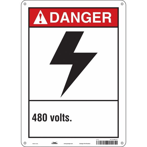 Safety Sign, 14 in Height, 10 in Width, Polyethylene, Vertical Rectangle, English, 479W65