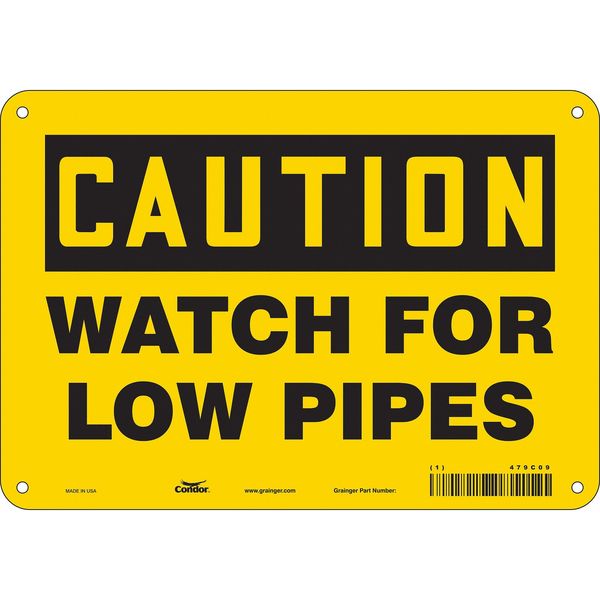Safety Sign, 7 in Height, 10 in Width, Polyethylene, Vertical Rectangle, English, 479C09