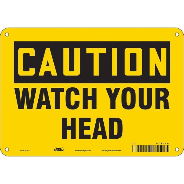 Safety Sign, 7 in Height, 10 in Width, Polyethylene, Vertical Rectangle, English, 479C26