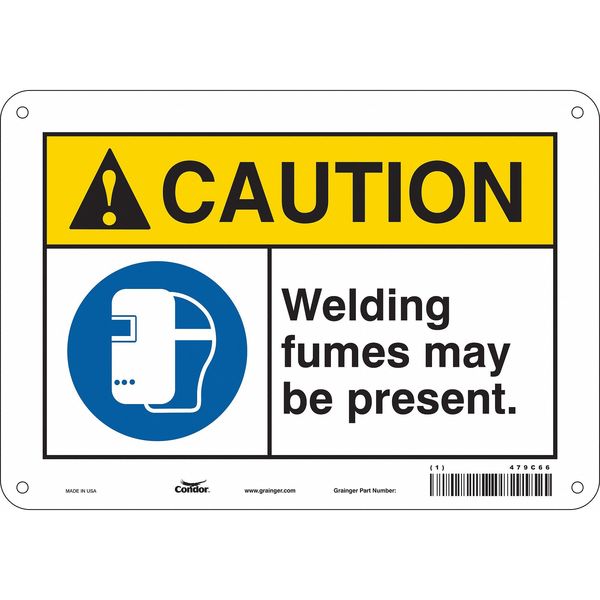 Safety Sign, 7 in Height, 10 in Width, Polyethylene, Vertical Rectangle, English, 479C66