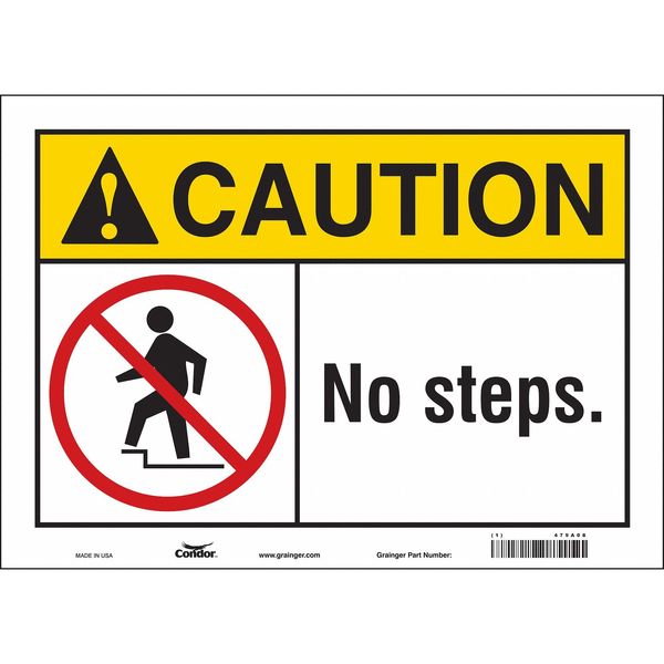 Safety Sign, 10 in Height, 14 in Width, Vinyl, Horizontal Rectangle, English, 479A08