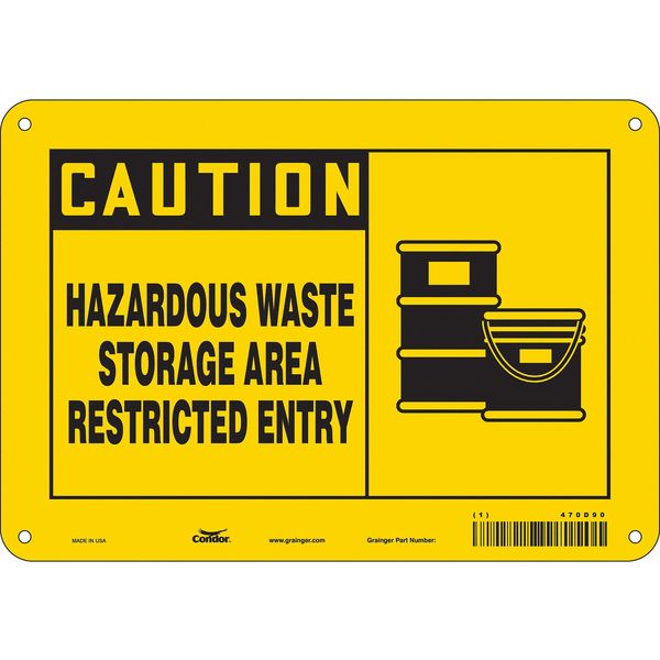 Safety Sign, 7 in Height, 10 in Width, Polyethylene, Vertical Rectangle, English, 470D90