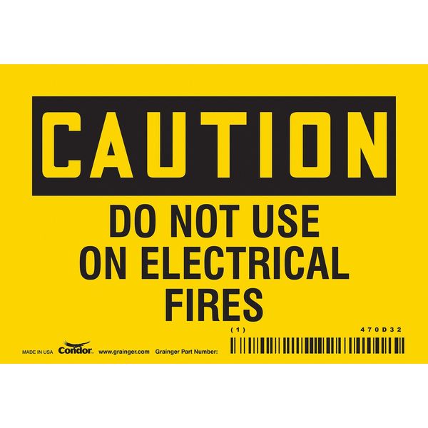 Safety Sign, 3 1/2 in Height, 5 in Width, Vinyl, Horizontal Rectangle, English, 470D32
