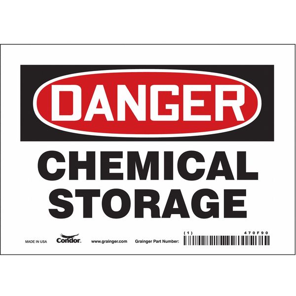 Safety Sign, 5 in Height, 7 in Width, Vinyl, Horizontal Rectangle, English, 470F90