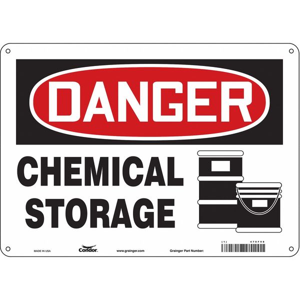 Safety Sign, 10 in Height, 14 in Width, Polyethylene, Horizontal Rectangle, English, 470F98