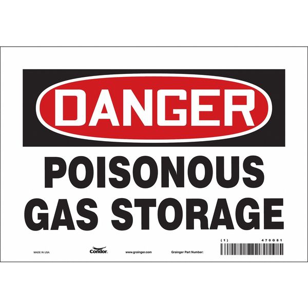 Safety Sign, 7 in Height, 10 in Width, Vinyl, Vertical Rectangle, English, 470G81