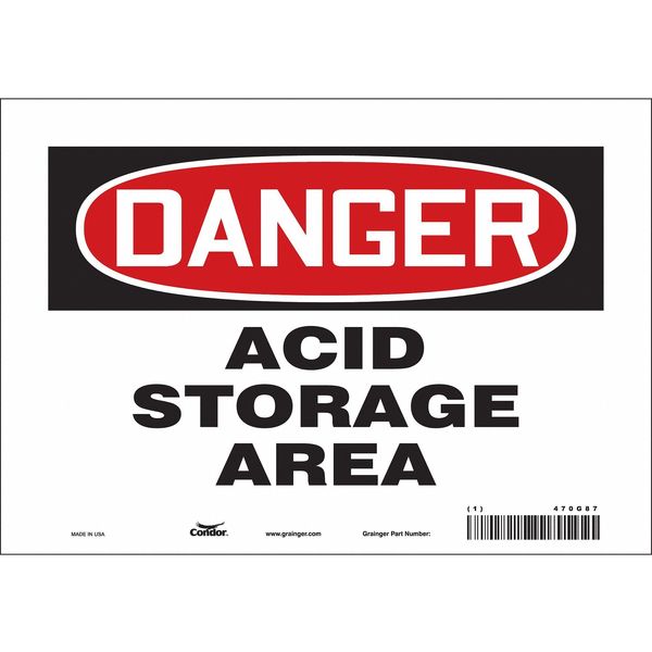 Safety Sign, 7 in Height, 10 in Width, Vinyl, Vertical Rectangle, English, 470G87