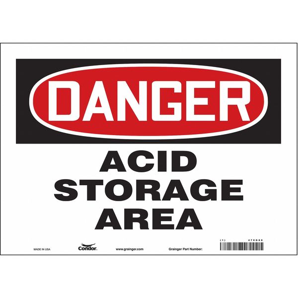 Safety Sign, 10 in Height, 14 in Width, Vinyl, Horizontal Rectangle, English, 470G88