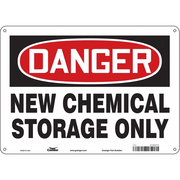 Safety Sign, 10 in Height, 14 in Width, Polyethylene, Horizontal Rectangle, English, 470G74