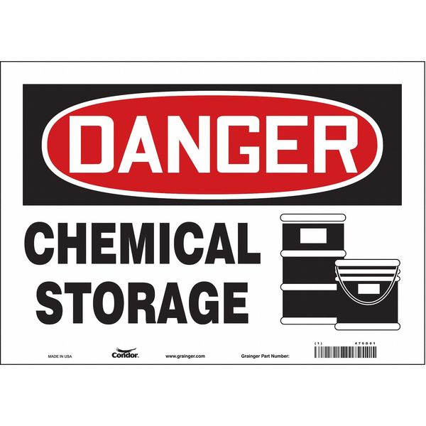 Safety Sign, 10 in Height, 14 in Width, Vinyl, Horizontal Rectangle, English, 470G01