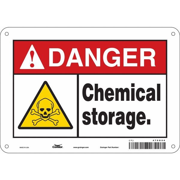 Safety Sign, 7 in Height, 10 in Width, Polyethylene, Vertical Rectangle, English, 470G06