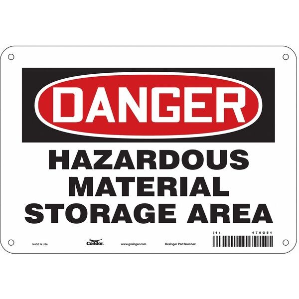 Safety Sign, 7 in Height, 10 in Width, Polyethylene, Vertical Rectangle, English, 470G51