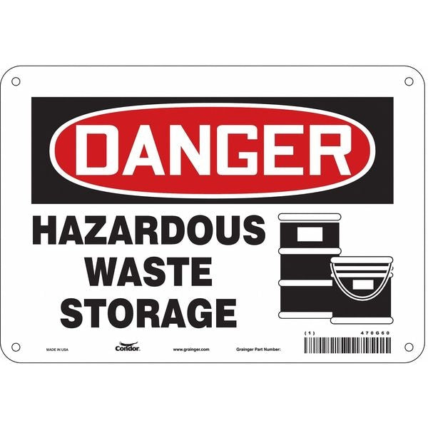 Safety Sign, 7 in Height, 10 in Width, Polyethylene, Vertical Rectangle, English, 470G60