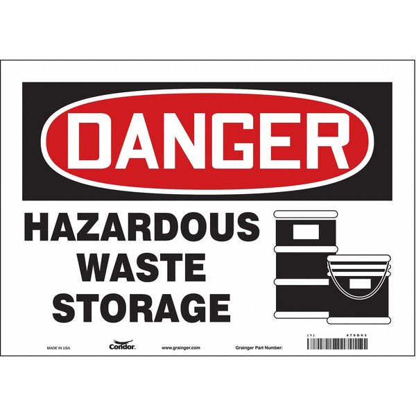 Safety Sign, 10 in Height, 14 in Width, Vinyl, Horizontal Rectangle, English, 470G63