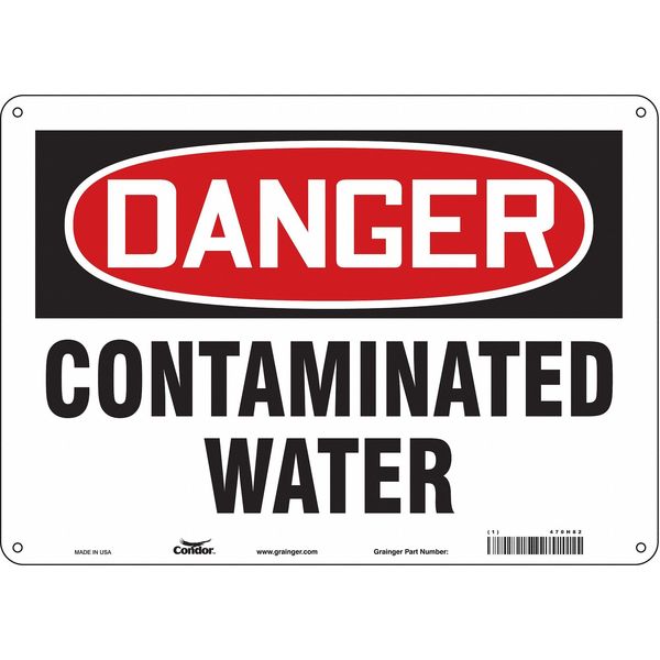 Safety Sign, 10 in Height, 14 in Width, Polyethylene, Horizontal Rectangle, English, 470H82