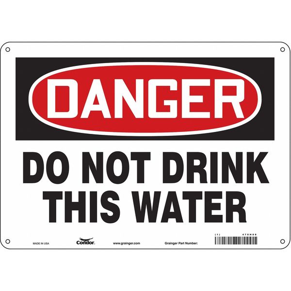 Safety Sign, 10 in Height, 14 in Width, Polyethylene, Horizontal Rectangle, English, 470H88