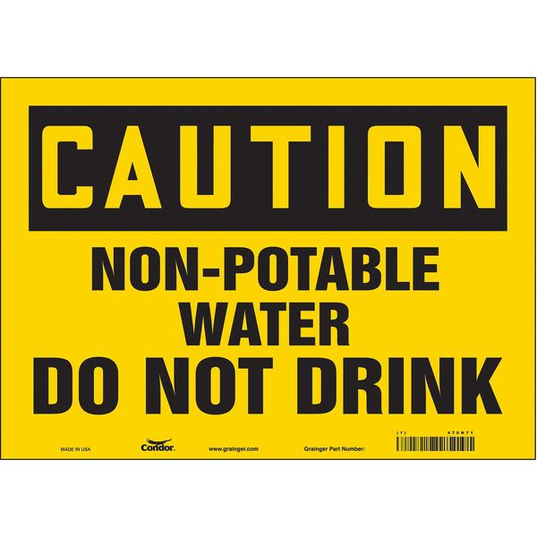 Safety Sign, 10 in Height, 14 in Width, Vinyl, Horizontal Rectangle, English, 470H71