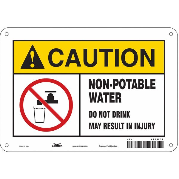 Safety Sign, 7 in Height, 10 in Width, Polyethylene, Vertical Rectangle, English, 470H75