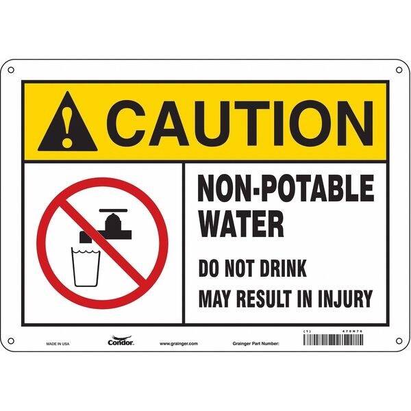 Safety Sign, 10 in Height, 14 in Width, Polyethylene, Horizontal Rectangle, English, 470H76