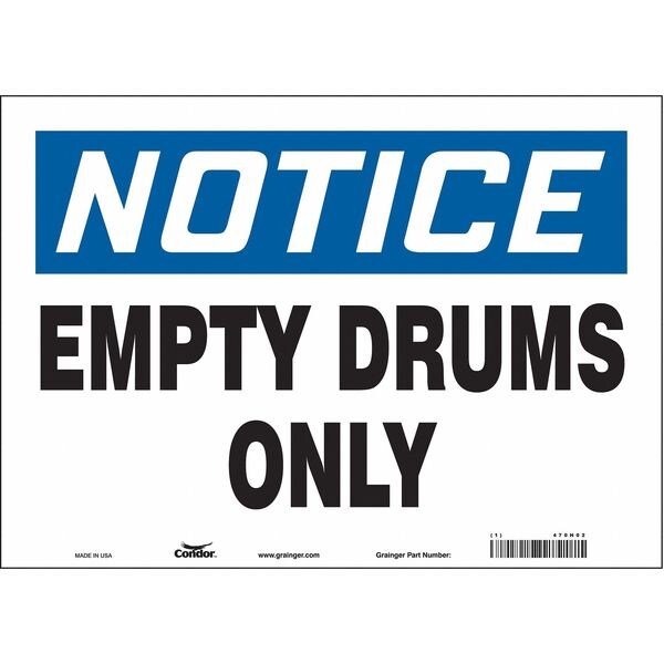 Safety Sign, 10 in Height, 14 in Width, Vinyl, Horizontal Rectangle, English, 470H02