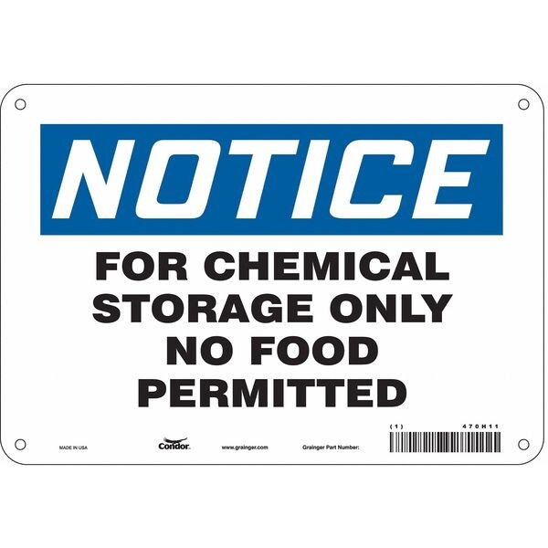 Safety Sign, 7 in Height, 10 in Width, Polyethylene, Vertical Rectangle, English, 470H11