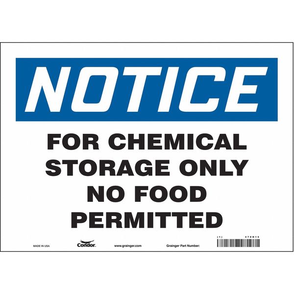 Safety Sign, 10 in Height, 14 in Width, Vinyl, Horizontal Rectangle, English, 470H15