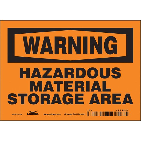 Safety Sign, 5 in Height, 7 in Width, Vinyl, Horizontal Rectangle, English, 470H28
