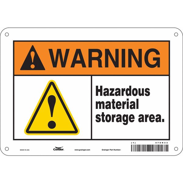 Safety Sign, 7 in Height, 10 in Width, Polyethylene, Vertical Rectangle, English, 470H33
