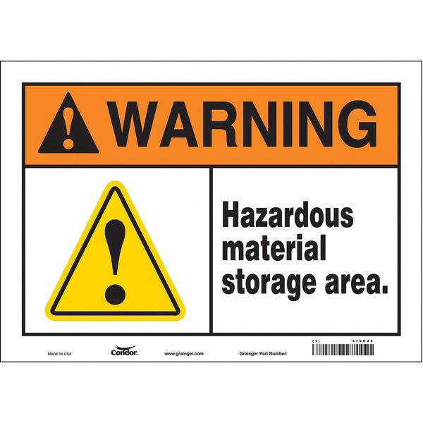 Safety Sign, 10 in Height, 14 in Width, Vinyl, Horizontal Rectangle, English, 470H36
