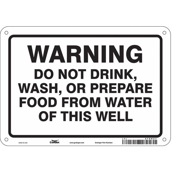Safety Sign, 7 in Height, 10 in Width, Polyethylene, Vertical Rectangle, English, 470H51