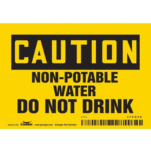 Safety Sign, 3 1/2 in Height, 5 in Width, Vinyl, Horizontal Rectangle, English, 470H68