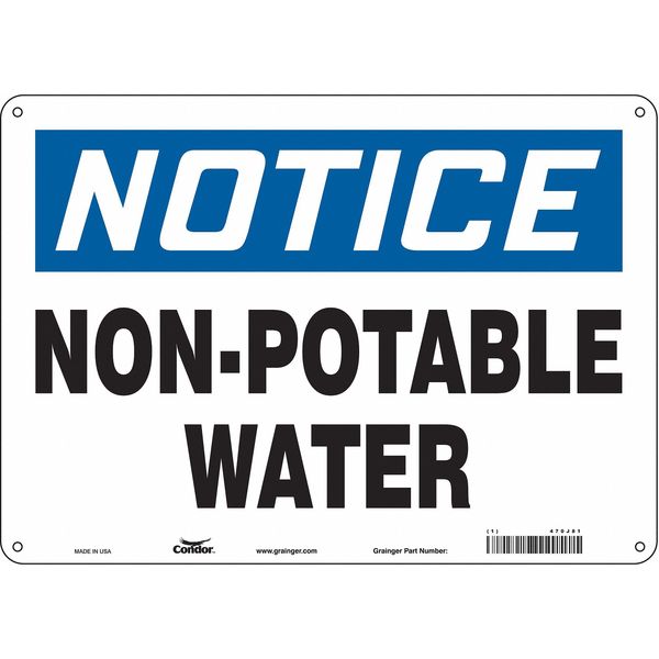 Safety Sign, 10 in Height, 14 in Width, Polyethylene, Horizontal Rectangle, English, 470J81