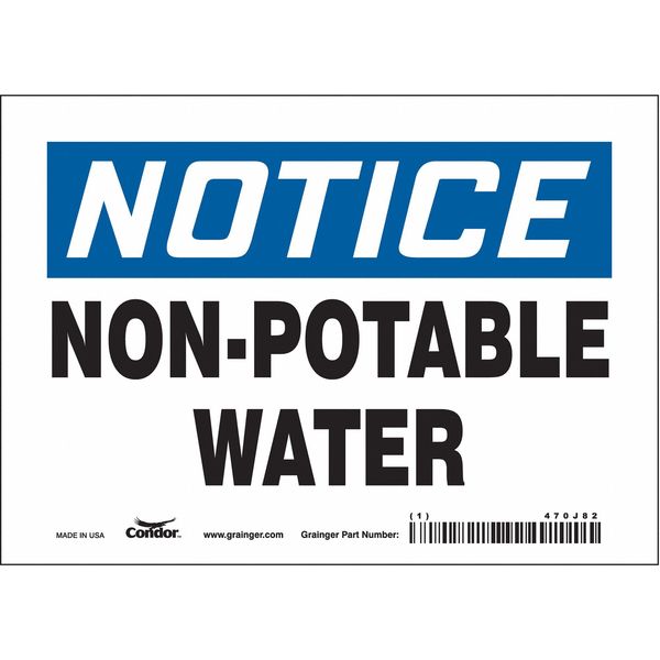 Safety Sign, 5 in Height, 7 in Width, Vinyl, Horizontal Rectangle, English, 470J82