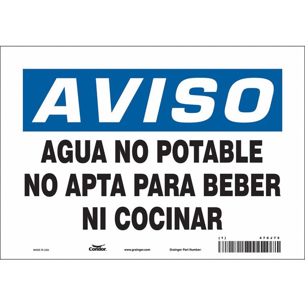 Safety Sign, 7 in Height, 10 in Width, Vinyl, Vertical Rectangle, English, 470J75