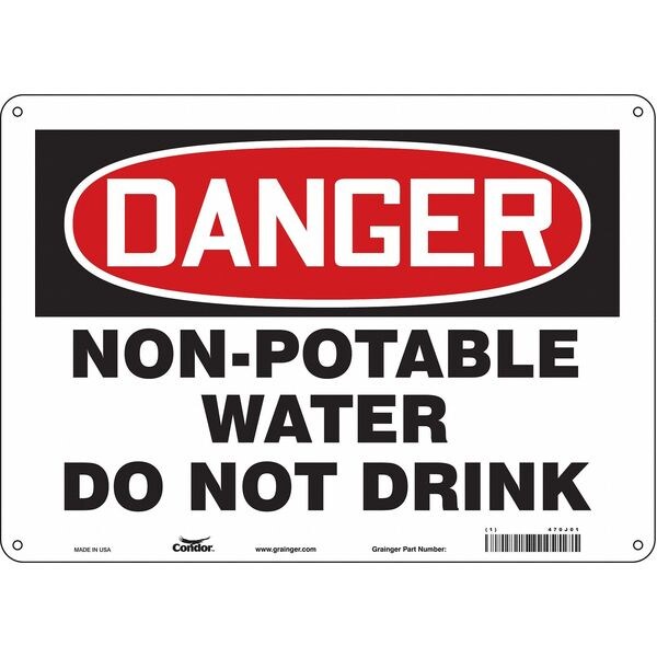 Safety Sign, 10 in Height, 14 in Width, Polyethylene, Horizontal Rectangle, English, 470J01
