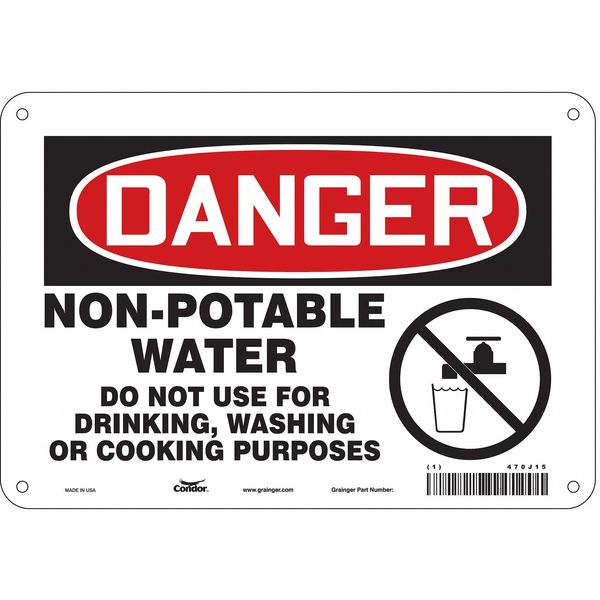 Safety Sign, 7 in Height, 10 in Width, Polyethylene, Vertical Rectangle, English, 470J15