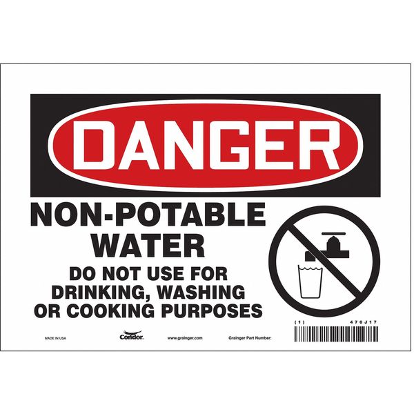 Safety Sign, 7 in Height, 10 in Width, Vinyl, Vertical Rectangle, English, 470J17