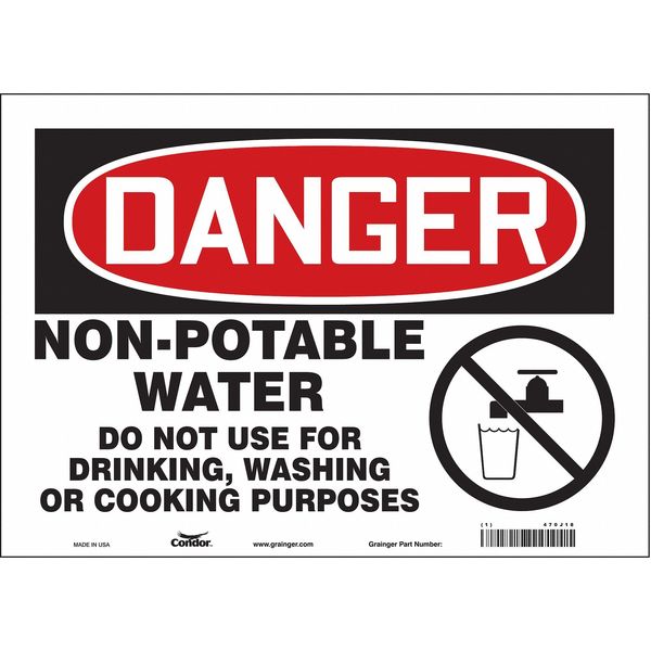 Safety Sign, 10 in Height, 14 in Width, Vinyl, Horizontal Rectangle, English, 470J18