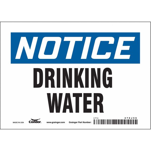 Safety Sign, 5 in Height, 7 in Width, Vinyl, Horizontal Rectangle, English, 470J56