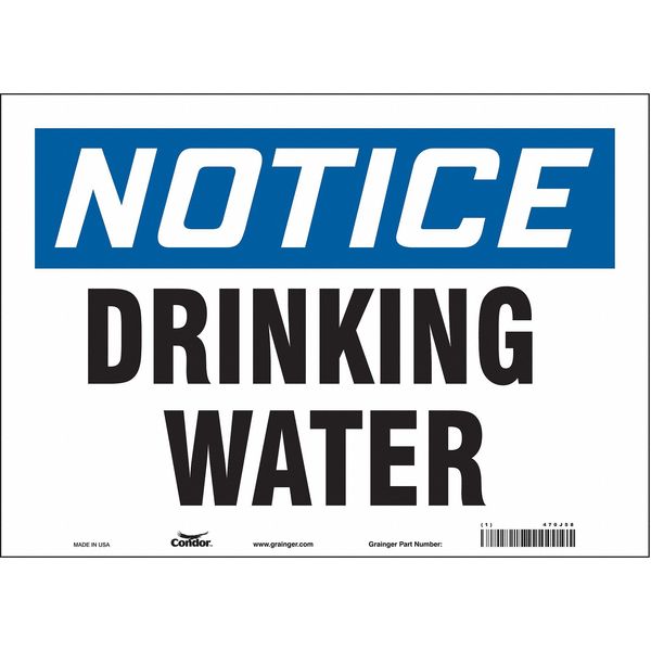 Safety Sign, 10 in Height, 14 in Width, Vinyl, Horizontal Rectangle, English, 470J58