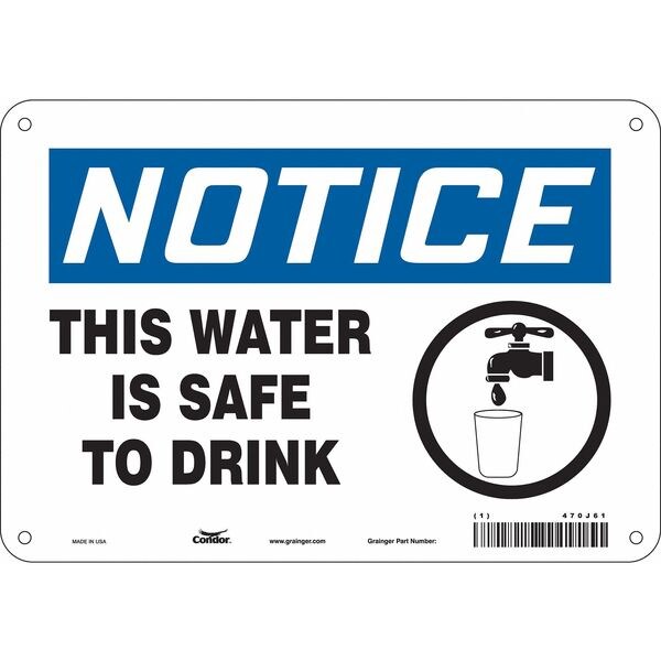 Safety Sign, 7 in Height, 10 in Width, Polyethylene, Vertical Rectangle, English, 470J61